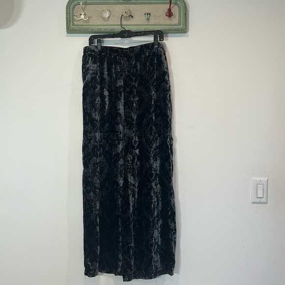 G. I. L. I. Velvet wide leg plus size women’s high waist pants 14 / 1X black - Picture 1 of 10